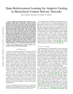 Deep Reinforcement Learning for Adaptive Caching in Hierarchical Content
  Delivery Networks