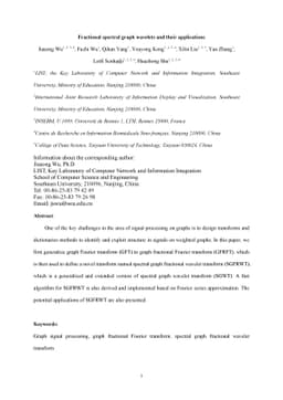 Fractional spectral graph wavelets and their applications