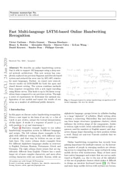 Fast Multi-language LSTM-based Online Handwriting Recognition