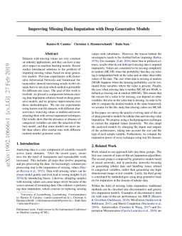 Improving Missing Data Imputation with Deep Generative Models