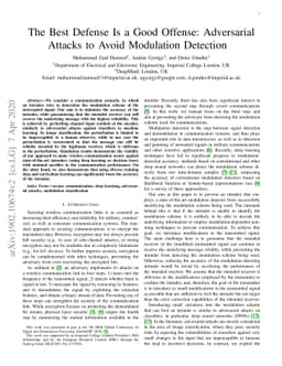 The Best Defense Is a Good Offense: Adversarial Attacks to Avoid
  Modulation Detection