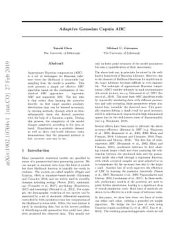 Adaptive Gaussian Copula ABC