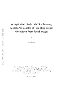 A Replication Study: Machine Learning Models Are Capable of Predicting
  Sexual Orientation From Facial Images