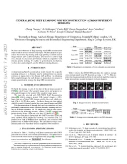Generalizing Deep Learning MRI Reconstruction across Different Domains