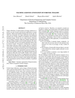 Machine-assisted annotation of forensic imagery