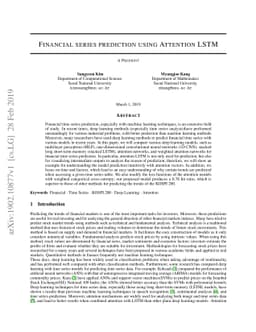 Financial series prediction using Attention LSTM