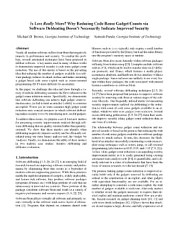 Is Less Really More? Why Reducing Code Reuse Gadget Counts via Software
  Debloating Doesn't Necessarily Indicate Improved Security
