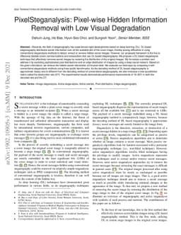 PixelSteganalysis: Pixel-wise Hidden Information Removal with Low Visual
  Degradation