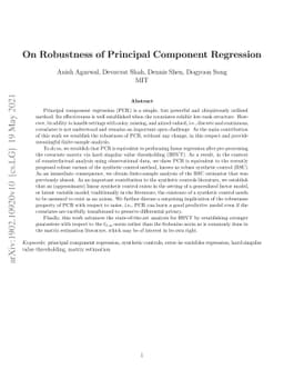 On Robustness of Principal Component Regression