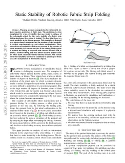 Static Stability of Robotic Fabric Strip Folding