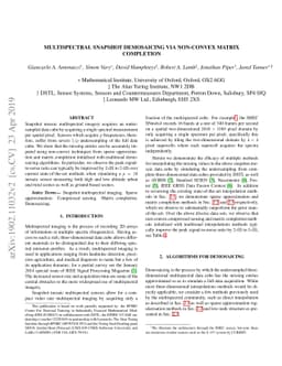 Multispectral snapshot demosaicing via non-convex matrix completion