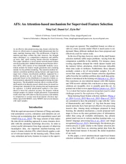 AFS: An Attention-based mechanism for Supervised Feature Selection