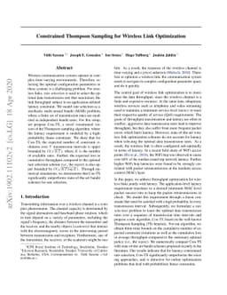 Constrained Thompson Sampling for Wireless Link Optimization