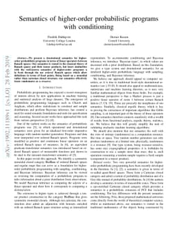 Semantics of higher-order probabilistic programs with conditioning