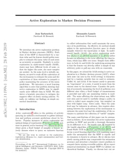 Active Exploration in Markov Decision Processes