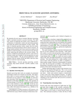 From Visual to Acoustic Question Answering
