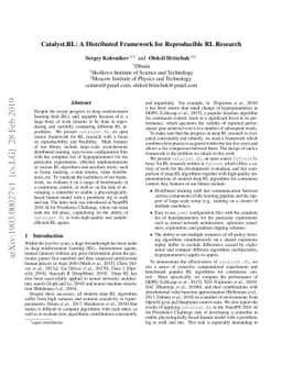 Catalyst.RL: A Distributed Framework for Reproducible RL Research