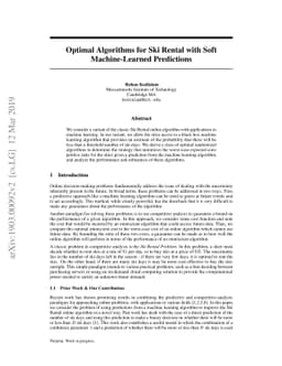 Optimal Algorithms for Ski Rental with Soft Machine-Learned Predictions