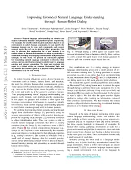 Improving Grounded Natural Language Understanding through Human-Robot
  Dialog