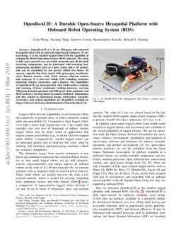 OpenRoACH: A Durable Open-Source Hexapedal Platform with Onboard Robot
  Operating System (ROS)