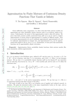 Approximation by finite mixtures of continuous density functions that
  vanish at infinity