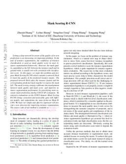 Mask Scoring R-CNN
