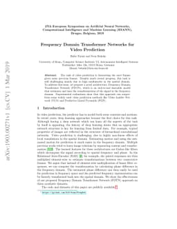 Frequency Domain Transformer Networks for Video Prediction