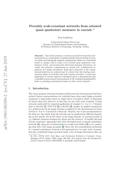 Provably scale-covariant networks from oriented quasi quadrature
  measures in cascade