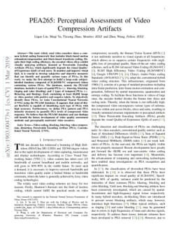 PEA265: Perceptual Assessment of Video Compression Artifacts