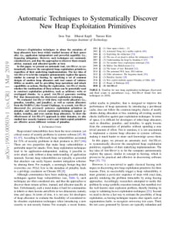 Automatic Techniques to Systematically Discover New Heap Exploitation
  Primitives