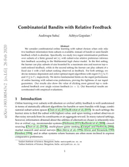 Combinatorial Bandits with Relative Feedback