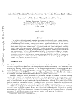 Variational Quantum Circuit Model for Knowledge Graphs Embedding
