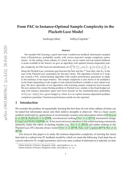 From PAC to Instance-Optimal Sample Complexity in the Plackett-Luce
  Model