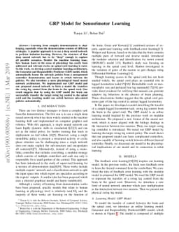 GRP Model for Sensorimotor Learning