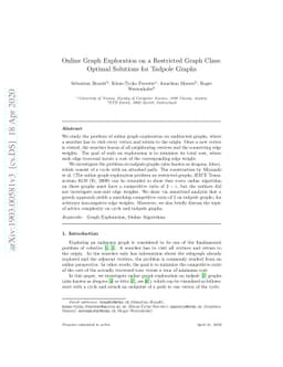 Online Graph Exploration on a Restricted Graph Class: Optimal Solutions
  for Tadpole Graphs