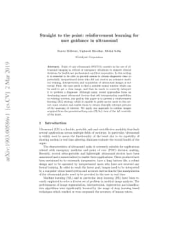 Straight to the point: reinforcement learning for user guidance in
  ultrasound
