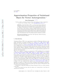 Approximation Properties of Variational Bayes for Vector Autoregressions