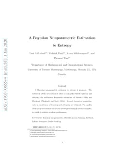 A Bayesian Nonparametric Estimation to Entropy