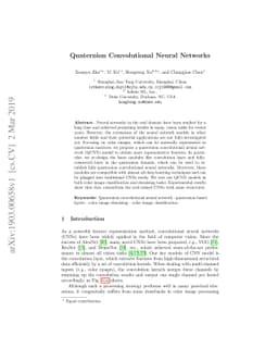 Quaternion Convolutional Neural Networks