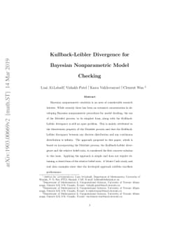 Kullback-Leibler Divergence for Bayesian Nonparametric Model Checking