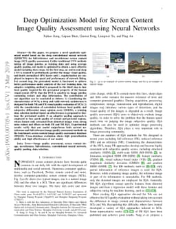 Deep Optimization model for Screen Content Image Quality Assessment
  using Neural Networks