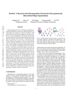 PartNet: A Recursive Part Decomposition Network for Fine-grained and
  Hierarchical Shape Segmentation