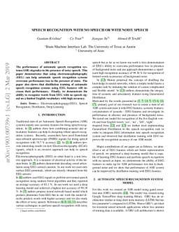 Speech Recognition with no speech or with noisy speech