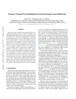 Extreme Channel Prior Embedded Network for Dynamic Scene Deblurring