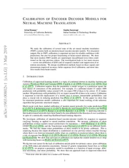 Calibration of Encoder Decoder Models for Neural Machine Translation