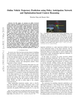 Online Vehicle Trajectory Prediction using Policy Anticipation Network
  and Optimization-based Context Reasoning