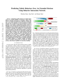 Predicting Vehicle Behaviors Over An Extended Horizon Using Behavior
  Interaction Network