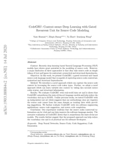 CodeGRU: Context-aware Deep Learning with Gated Recurrent Unit for
  Source Code Modeling