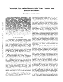 Topological Information-Theoretic Belief Space Planning with Optimality
  Guarantees