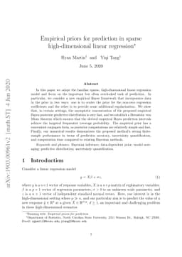 Empirical priors for prediction in sparse high-dimensional linear
  regression